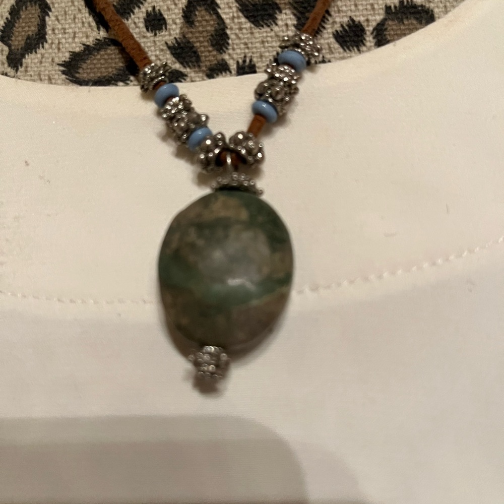 Stone and beaded necklace